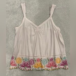 Anthropologie top with beautiful floral embroidery